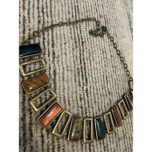Chico's Vintage Boho Jeweled Chain Belt One Size Colorful Artsy Teal Orange